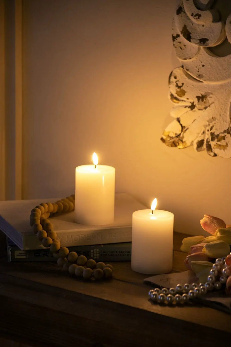 LED Candles With Wick And Remote Control Timer (Set of 2) - White by HouseOfZazla