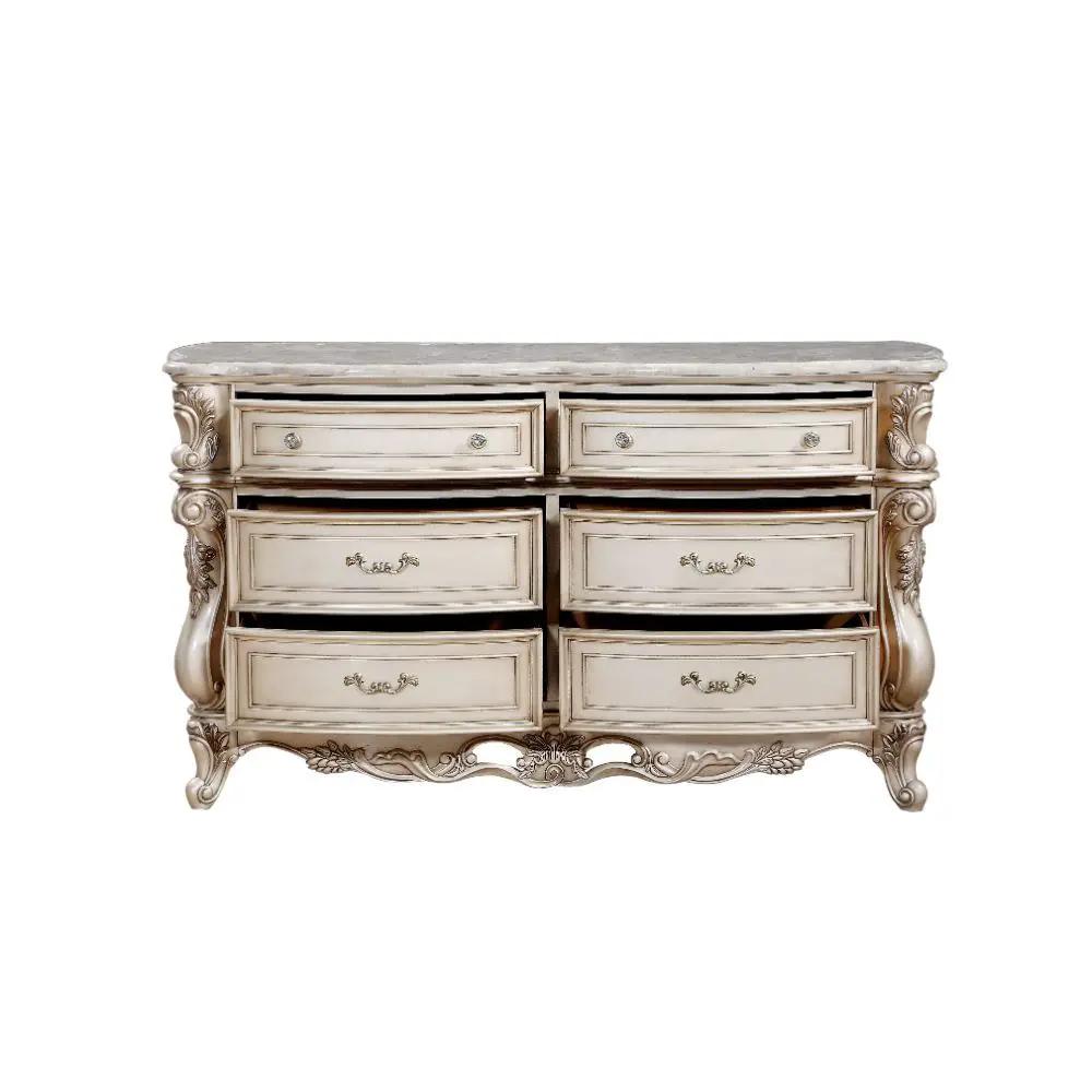Gorsedd - Dresser With Marble Top - Marble Top & Golden Ivory by Unique Piece Furniture