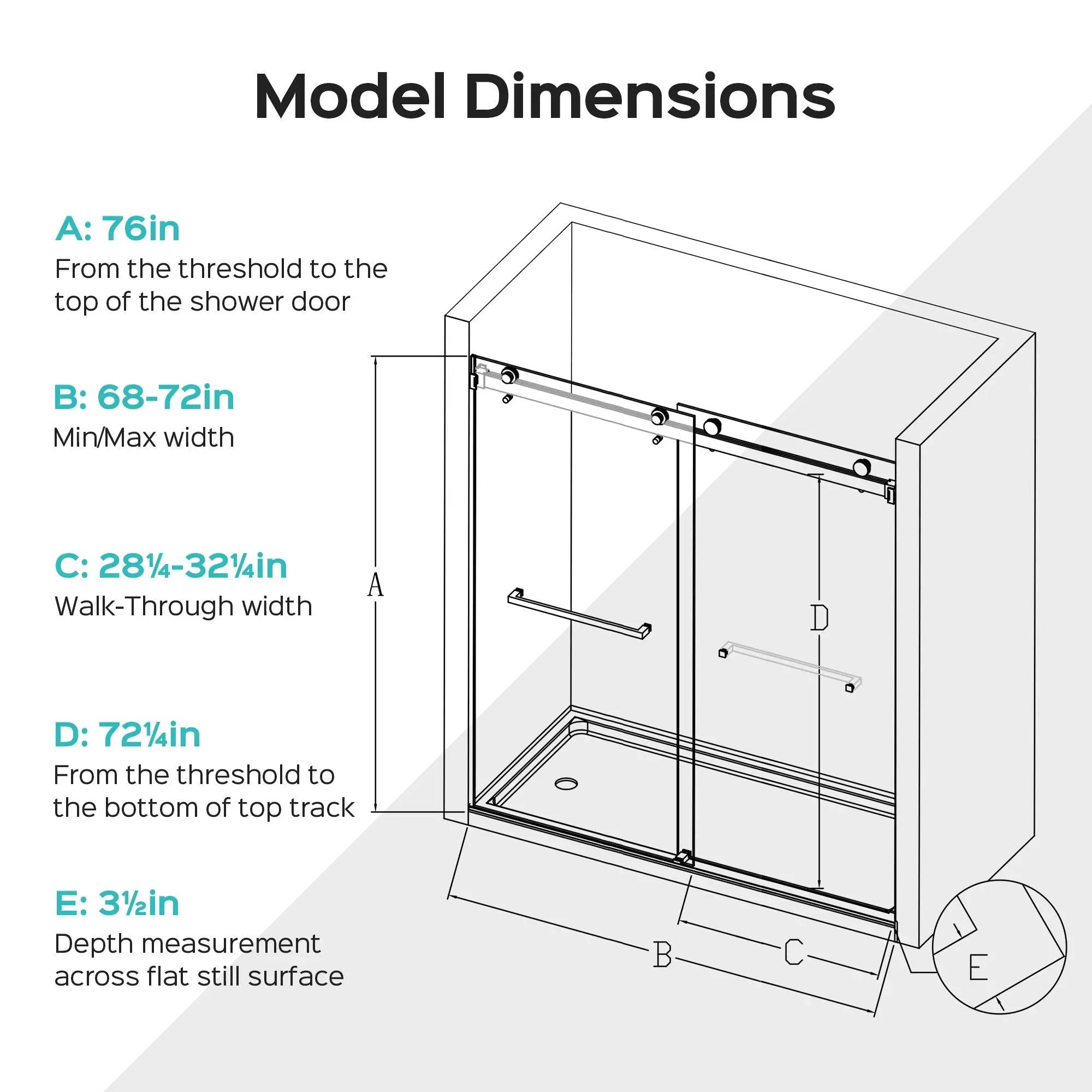 Frameless Double Sliding Soft-Close Shower Door, 3 / 8" (10Mm) Thick SGCC Tempered Glass Door, Matte by HouseOfZazla