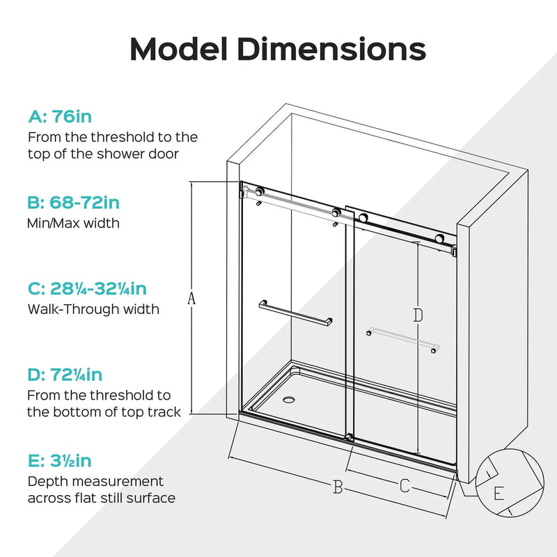 Frameless Double Sliding Soft-Close Shower Door, 3 / 8" (10Mm) Thick SGCC Tempered Glass Door, Matte by HouseOfZazla