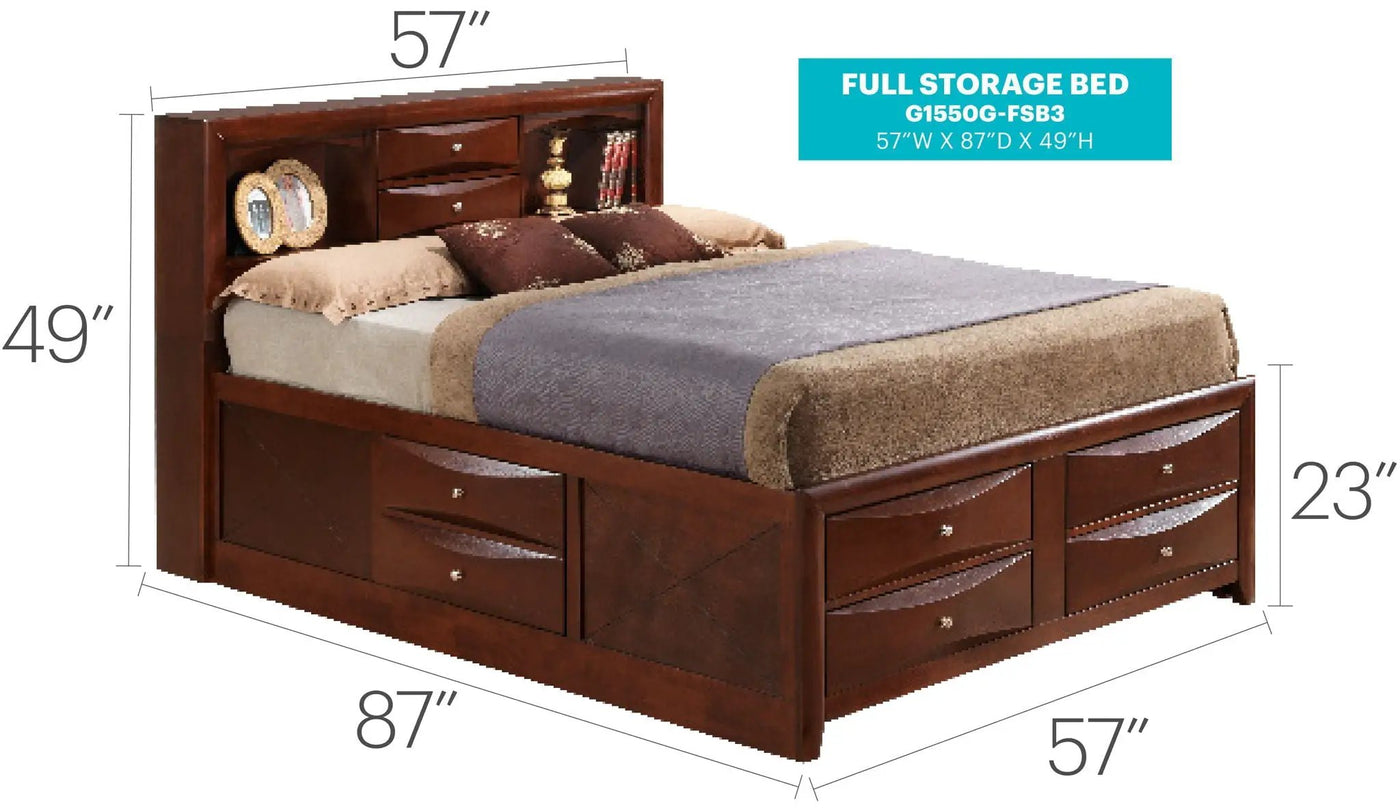 Modern Design Storage Bed With Bookcase Headboard by HouseOfZazla