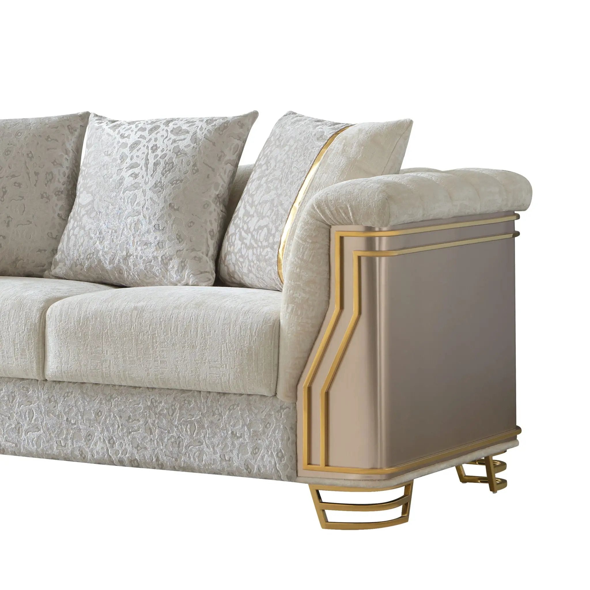 Chateau - Loveseat - Cream / Brown by HouseOfZazla