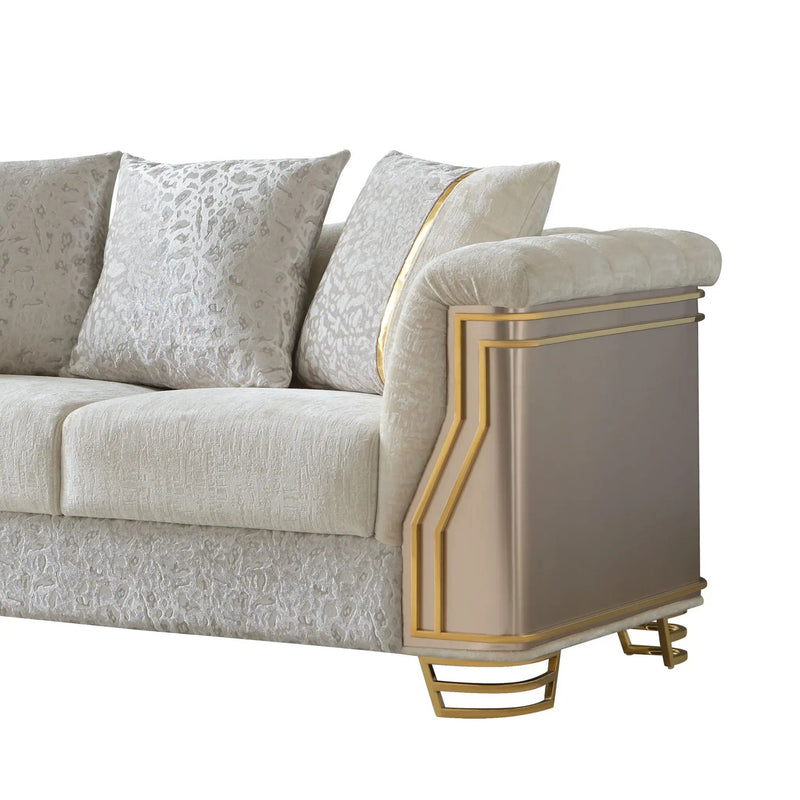 Chateau - Loveseat - Cream / Brown by HouseOfZazla
