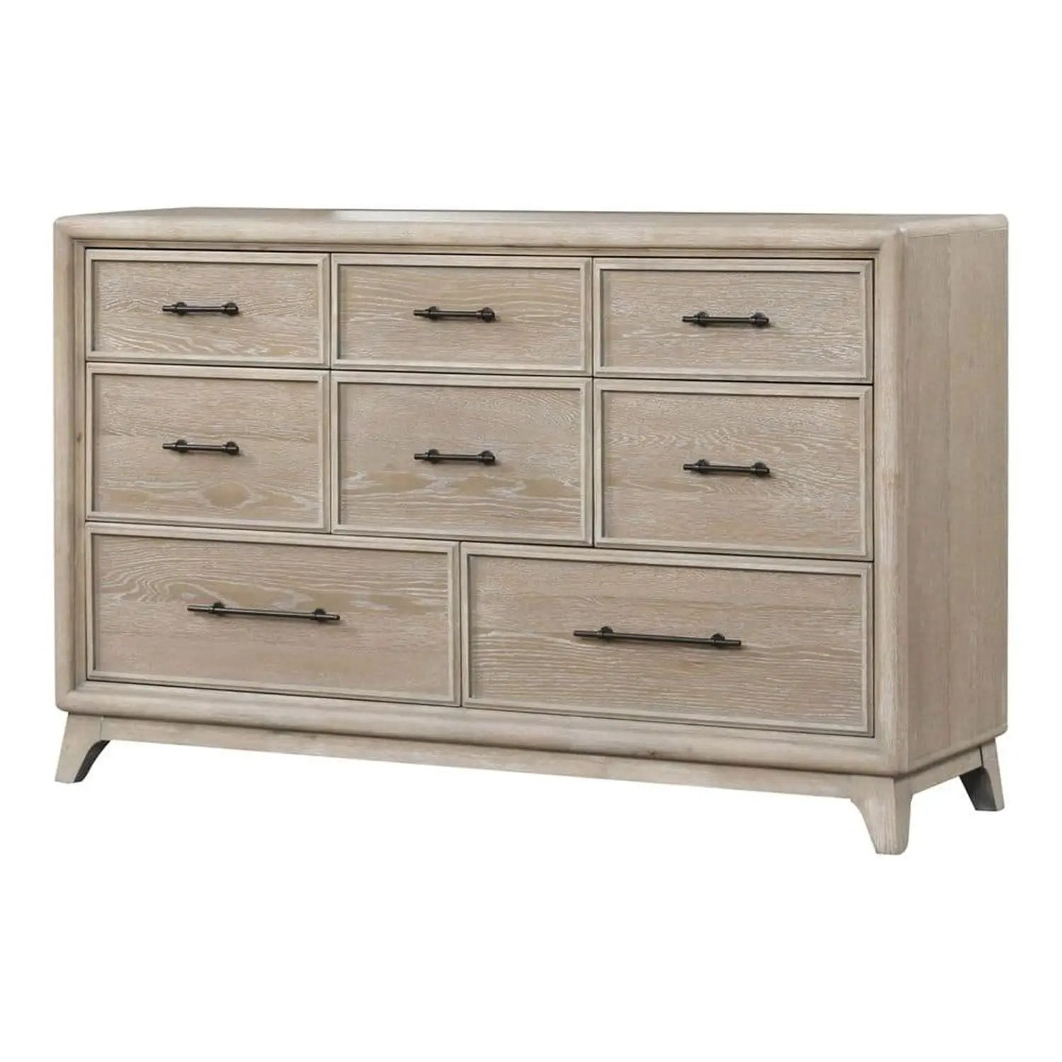 8 Drawers 1 Piece Dresser, Ample Storage Bedroom - Oak by Unique Piece Furniture