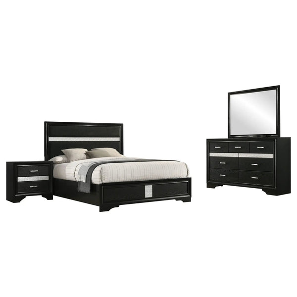 Miranda 4-piece Eastern King Bedroom Set Black, photo 2 of 7