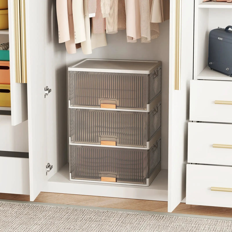 3/4/5/6-Cube Stackable Storage Bins with Detachable Wheels by DirectDeals
