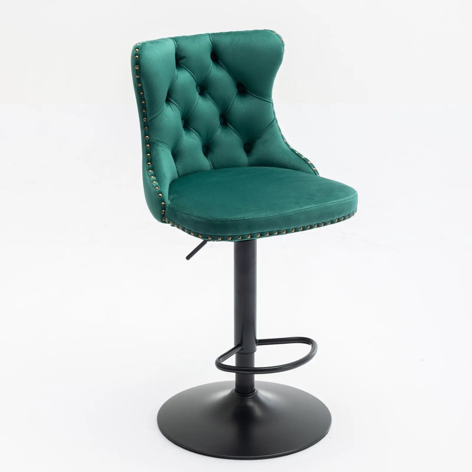 Swivel Barstools Adjusatble Seat Height, Modern Upholstered Bar Stools With Backs Comfortable Tufted For Home Pub And Kitchen Island (Set of 2) by Unique Piece Furniture