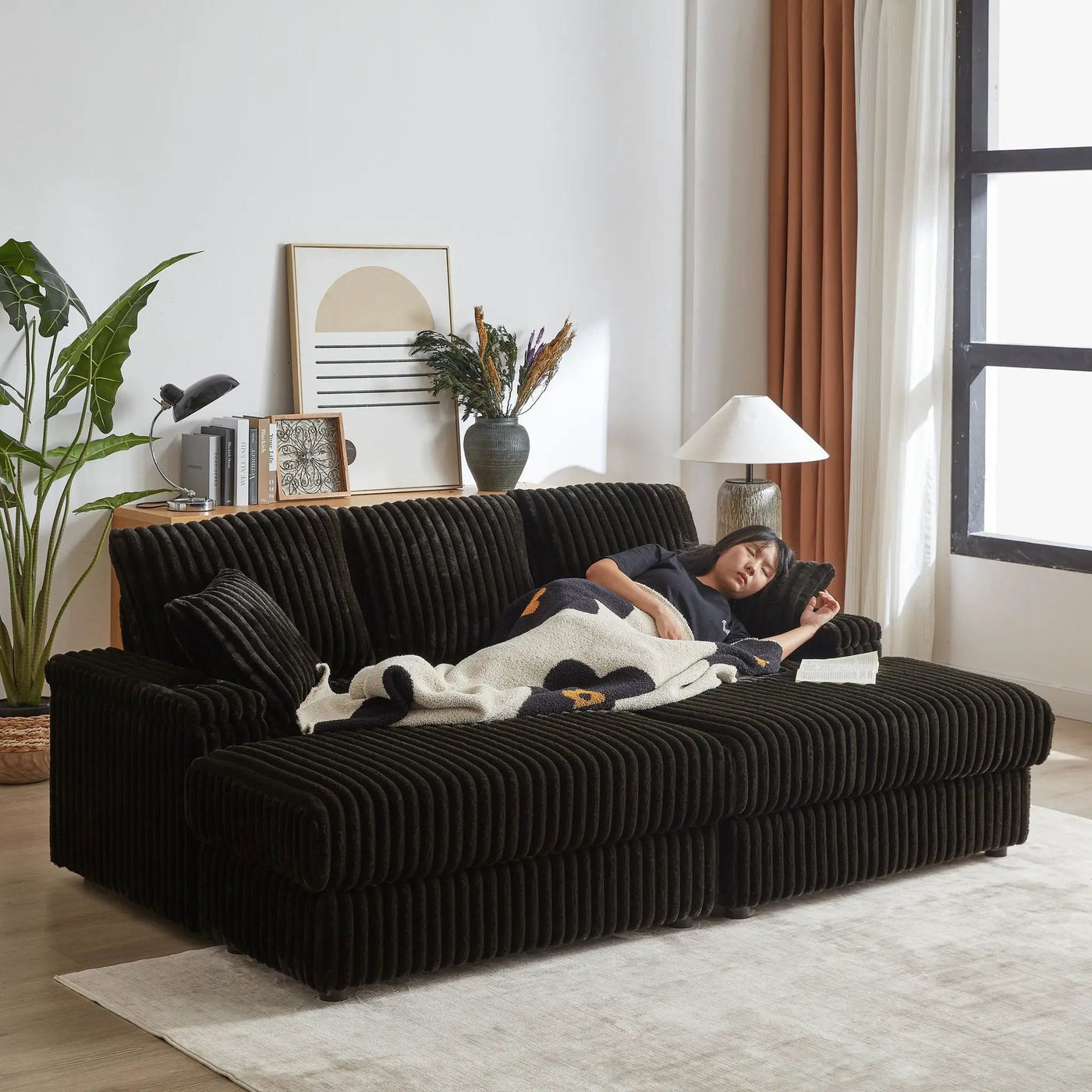 3 Seater Sofa With 2 Ottomans For Living Room by HouseOfZazla
