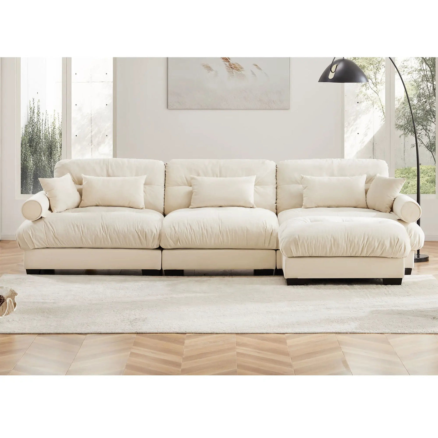 Super Comfort Oversized Modular Sectional Sofa With Movable Ottoman by Unique Piece Furniture