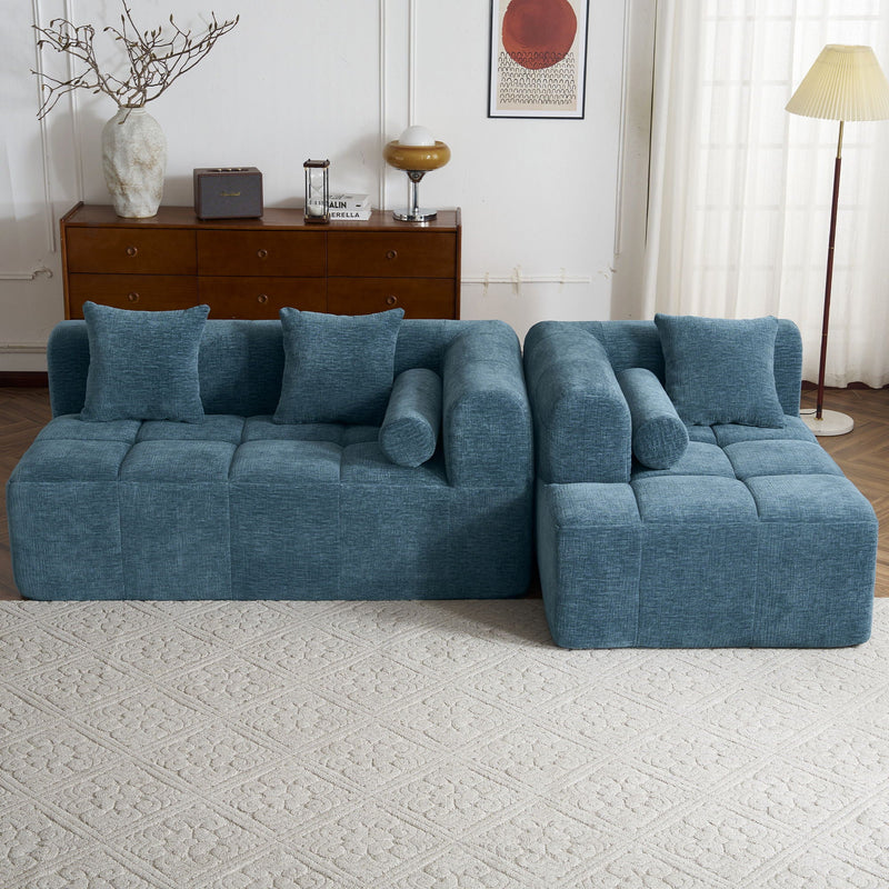 Sectional Free Combined Sofa With 2 Side Pockets by HouseOfZazla