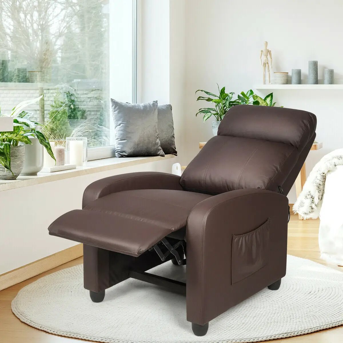Recliner Sofa Wingback Chair with Massage Function, photo 5 of 24