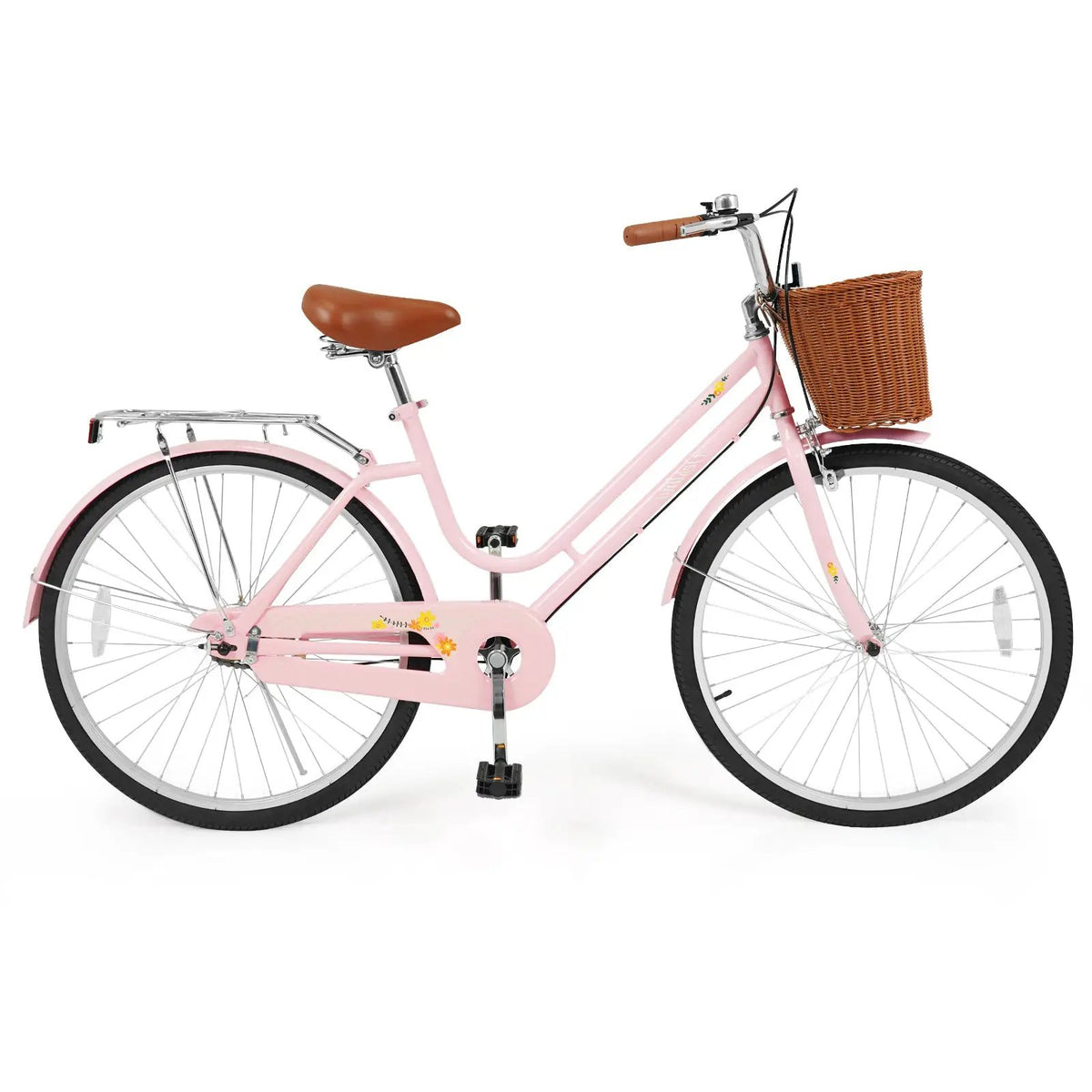 26" Beach Cruiser Bike for Women with Basket and Rear Rack, photo 4 of 16