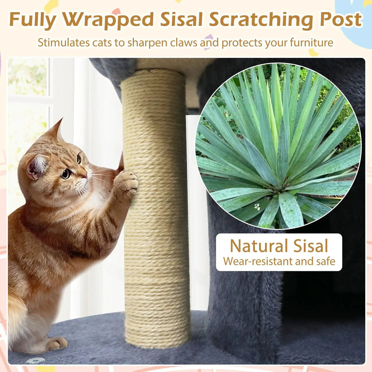 26 Inch Cat Tower with Large Padded Push Perch and Dual Condos, photo 22 of 24