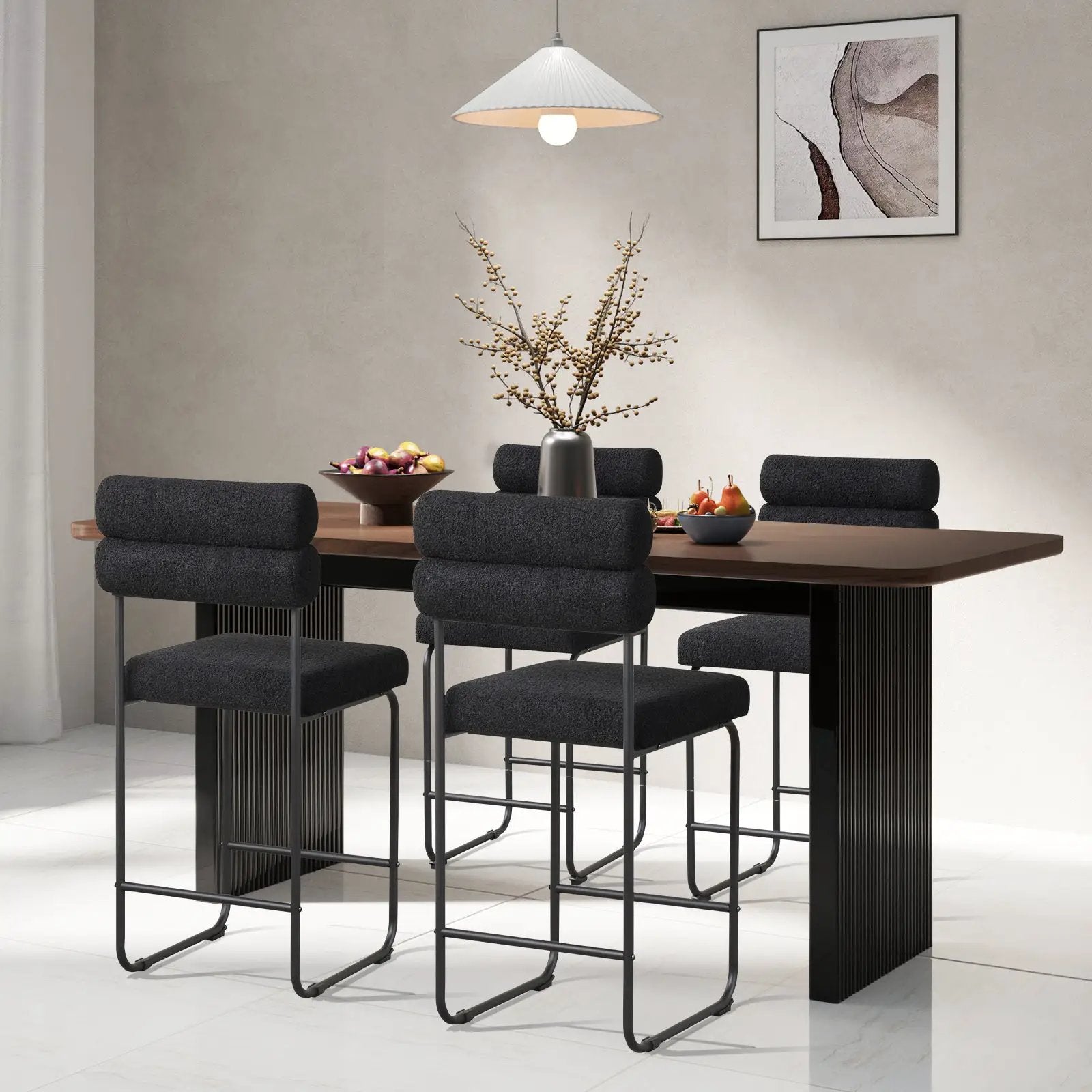 26 Inch Counter Height Bar Stools Set of 2 with Metal Frame and Footrest by DirectDeals