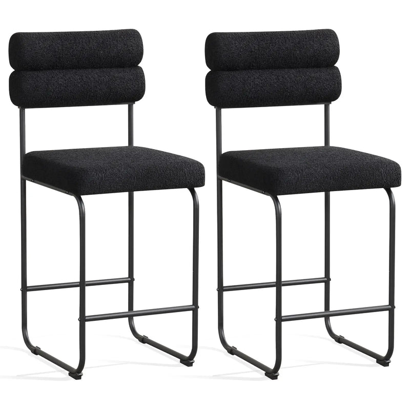 26 Inch Counter Height Bar Stools Set of 2 with Metal Frame and Footrest by DirectDeals
