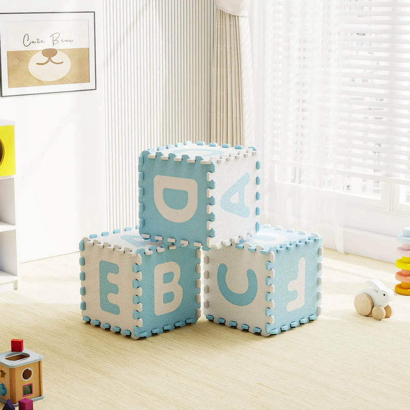 26 Pieces Interlocking ABC Play Mats with Detachable Letters by DirectDeals