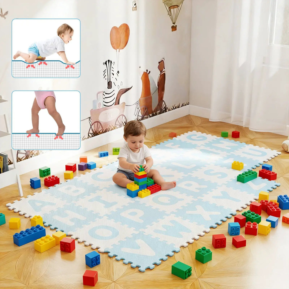 26 Pieces Interlocking ABC Play Mats with Detachable Letters, photo 12 of 16