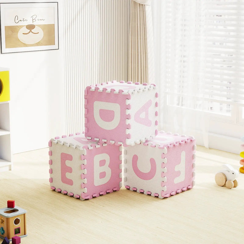 26 Pieces Interlocking ABC Play Mats with Detachable Letters by DirectDeals