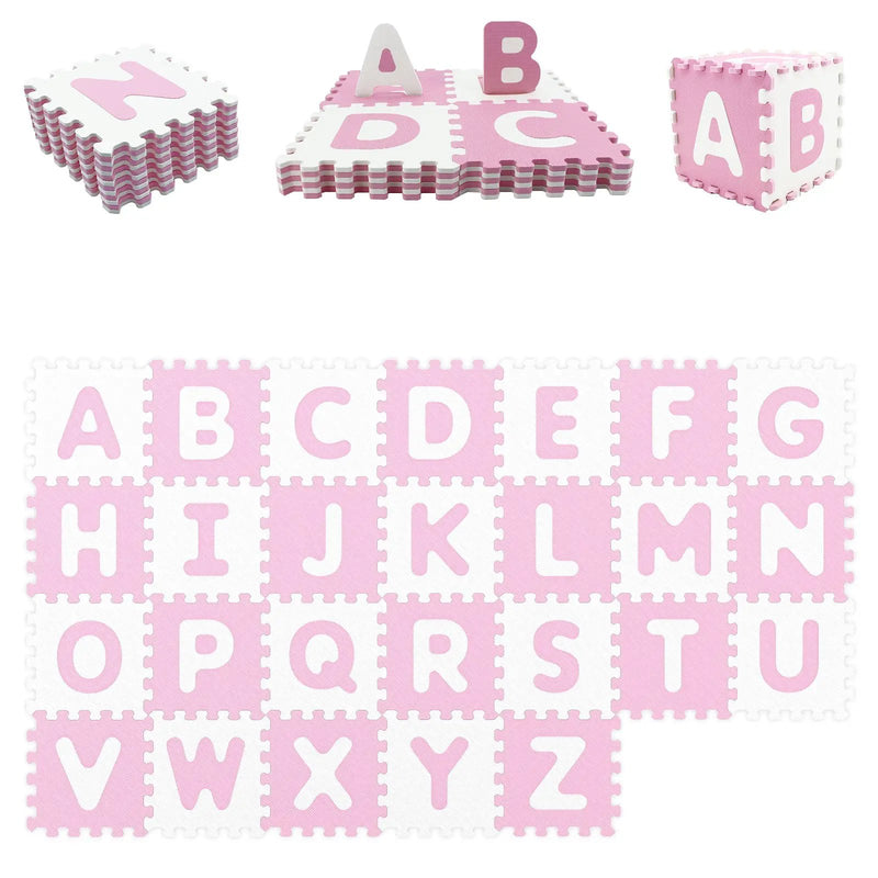 26 Pieces Interlocking ABC Play Mats with Detachable Letters by DirectDeals