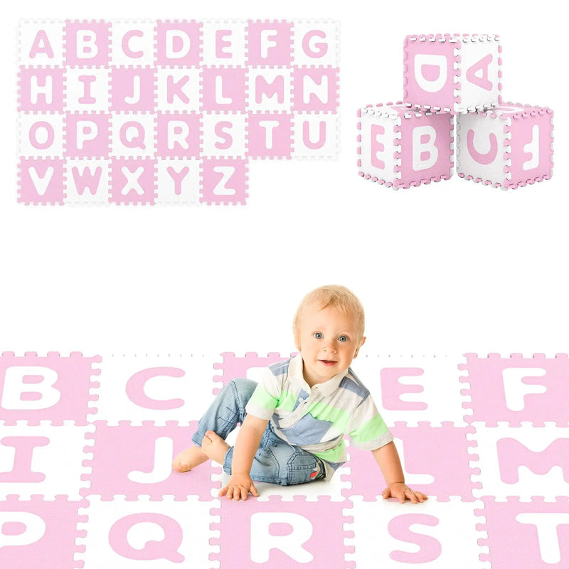 26 Pieces Interlocking ABC Play Mats with Detachable Letters by DirectDeals