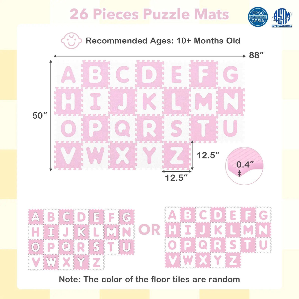 26 Pieces Interlocking ABC Play Mats with Detachable Letters, photo 7 of 16