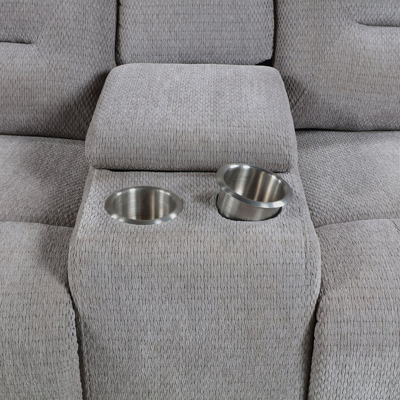 Sebring - 2 Piece Upholstered Reclining Sofa Set With Manual Recline - Gray