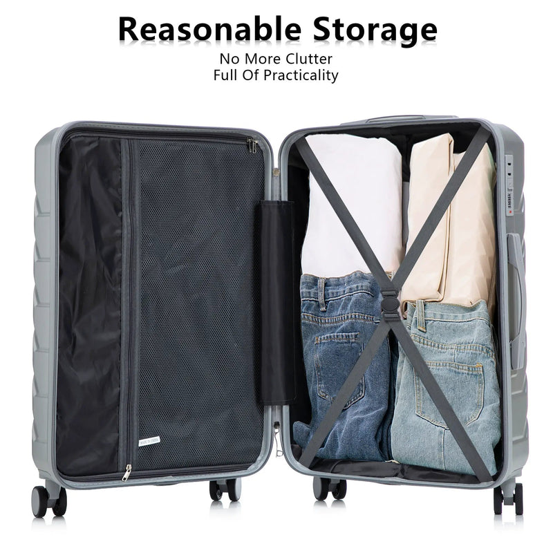 3-Piece ABS Spinner Wheel Luggage Set with Combination Lock by HouseOfZazla