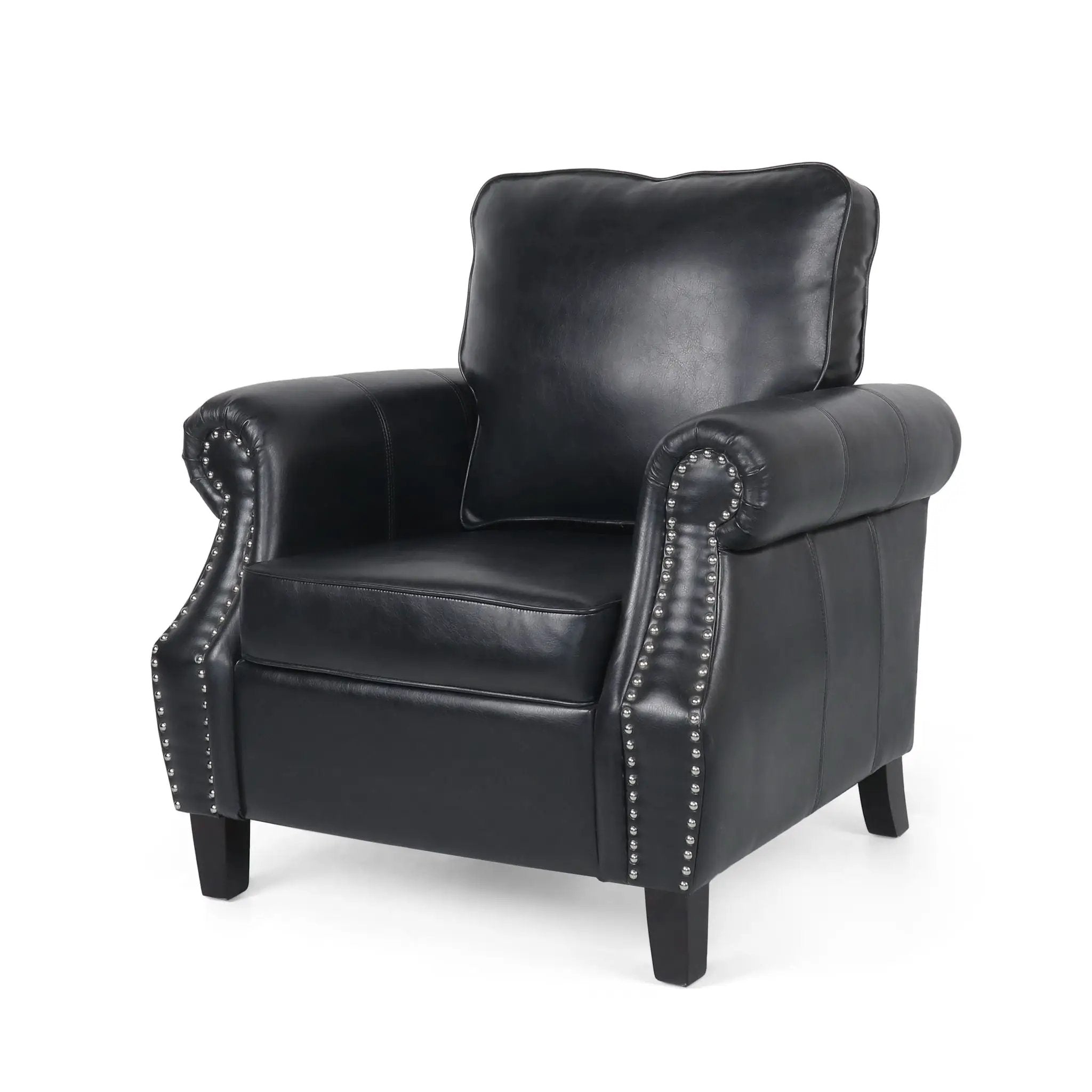 Contemporary Club Chair With Nailhead Trim And Rolled Armrests by HouseOfZazla