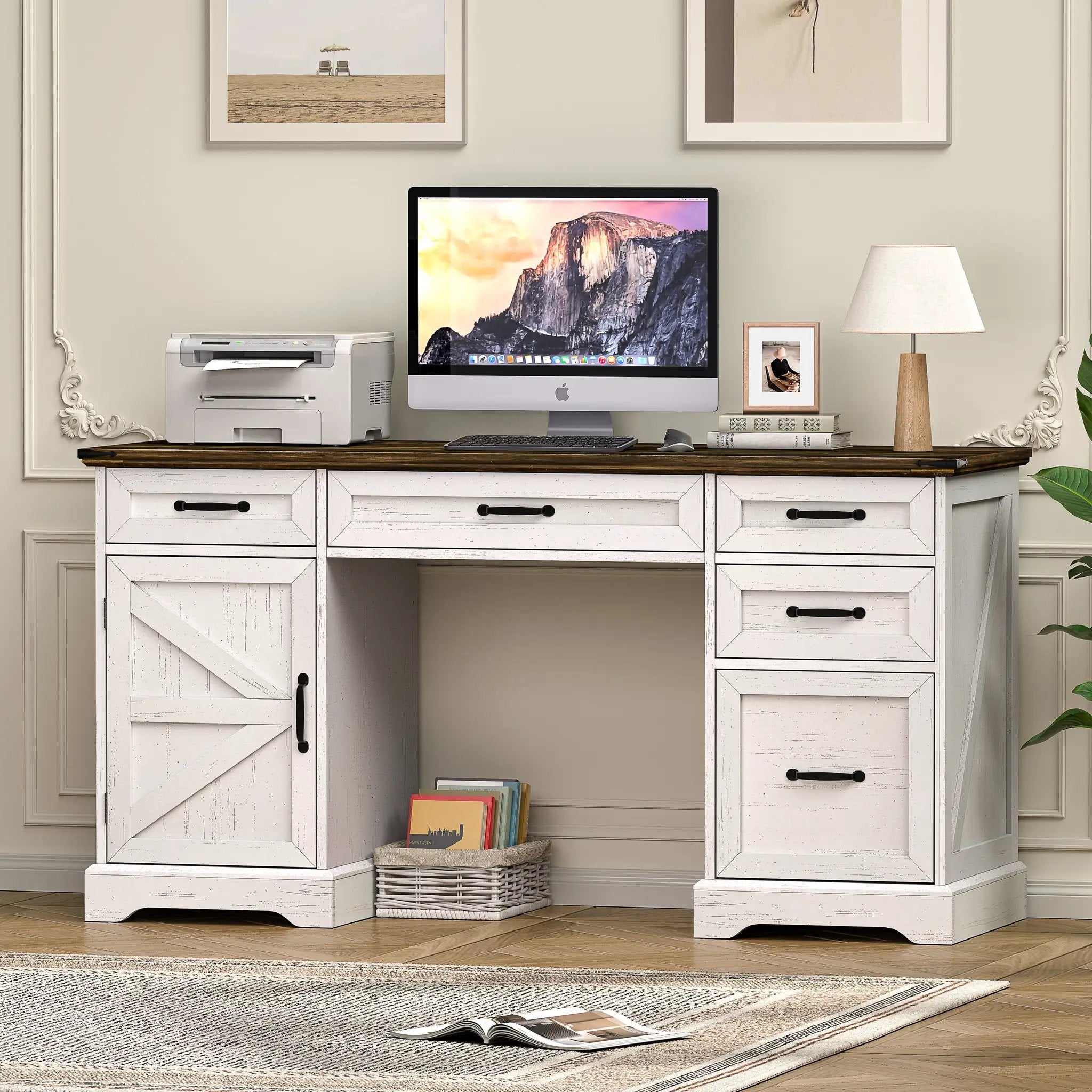 58" Farmhouse Executive Desk by HouseOfZazla
