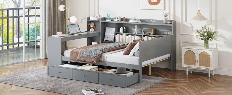 Daybed With 3 Drawers USB Ports And Desk by HouseOfZazla
