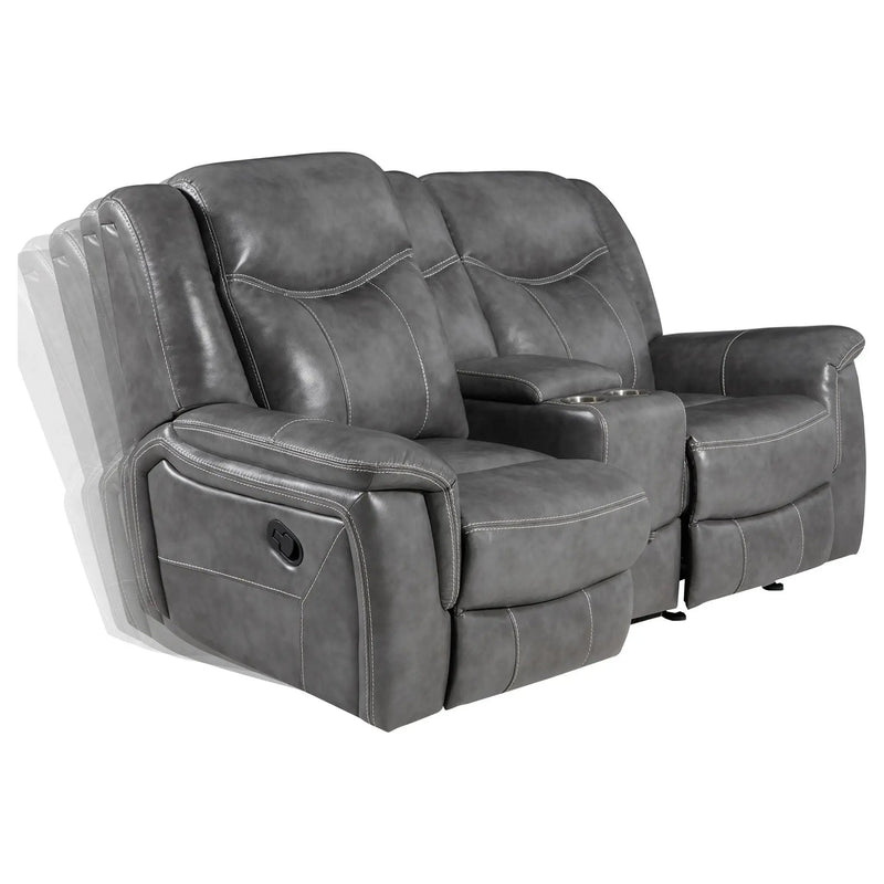 Carmen - Cool Motion Loveseat With Storage, With Reclining Function And Built In Storage - Gray by HouseOfZazla