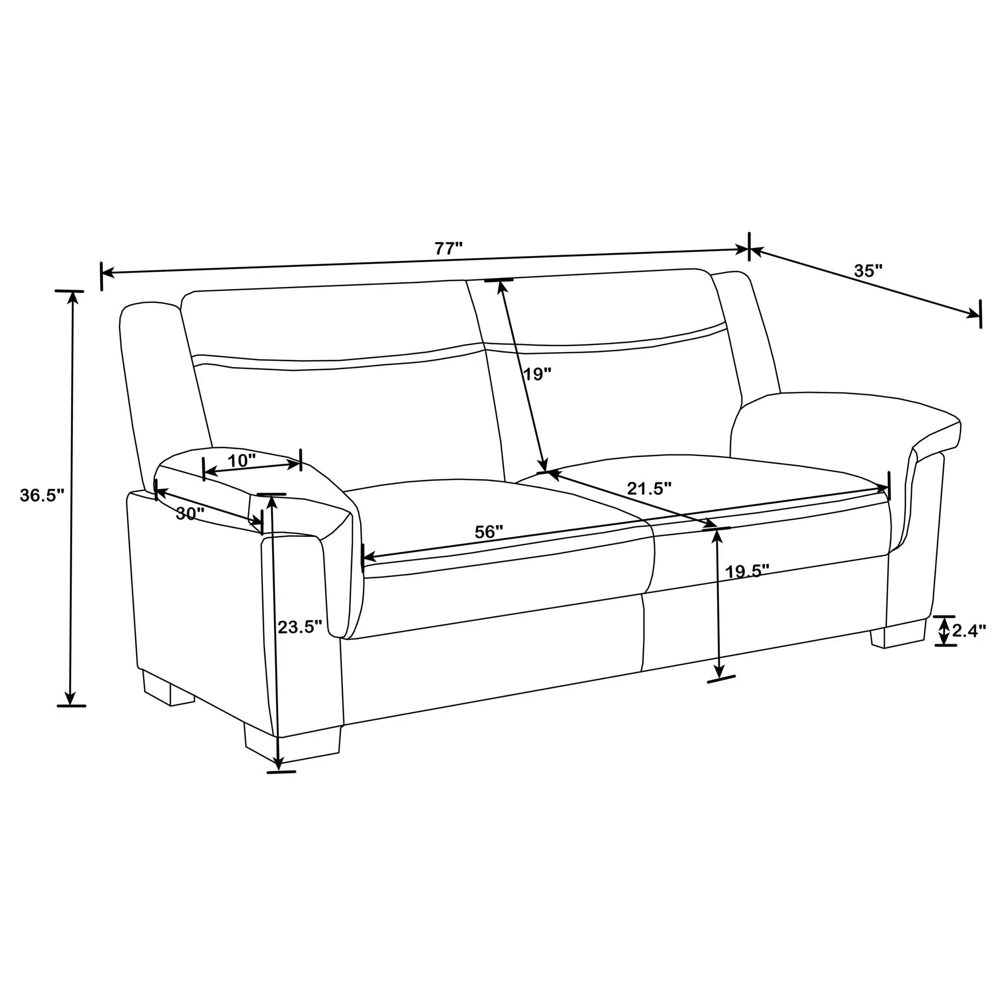 Borden - 2 Piece Living Room Set With Smooth Upholstery - Gray by HouseOfZazla