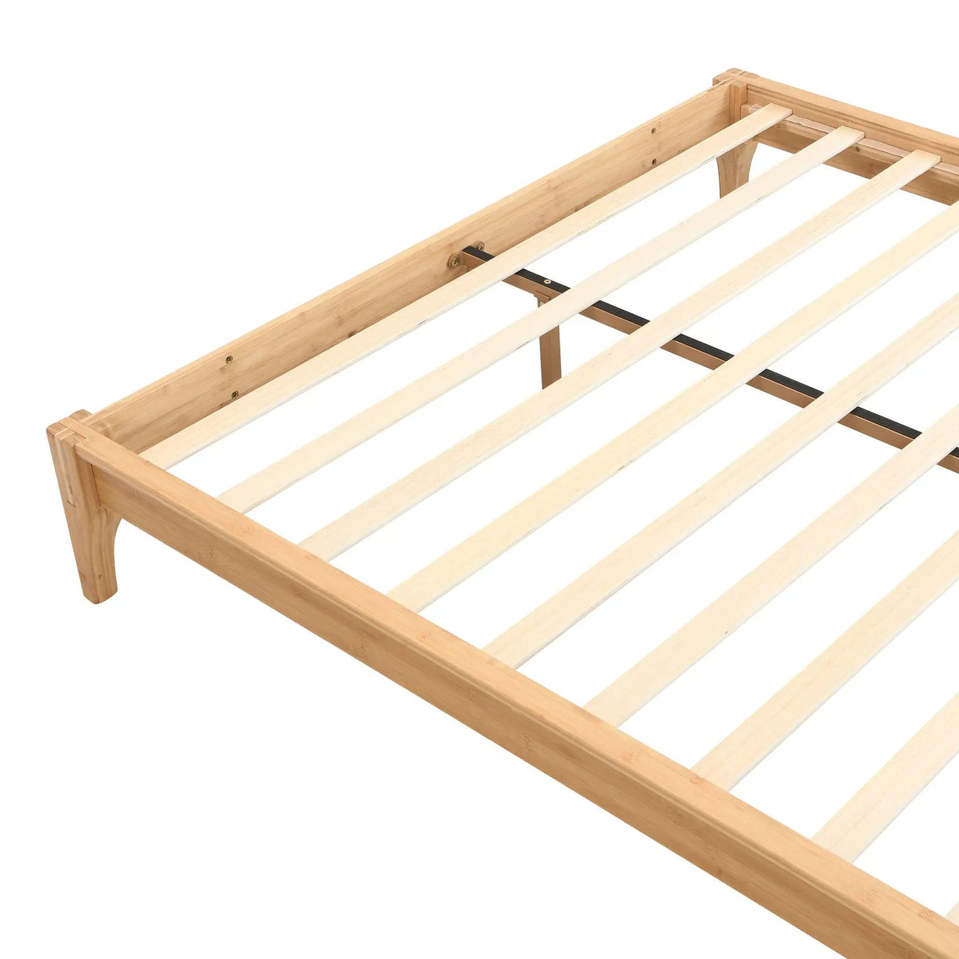 Solid Dry Bamboo Platform Bed Frame, With Slat Support by HouseOfZazla