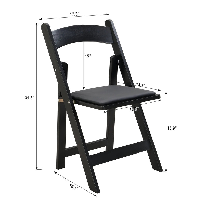 Solid Wood Upholstered Folding Chair Set, Dining Room (Set of 4) by HouseOfZazla