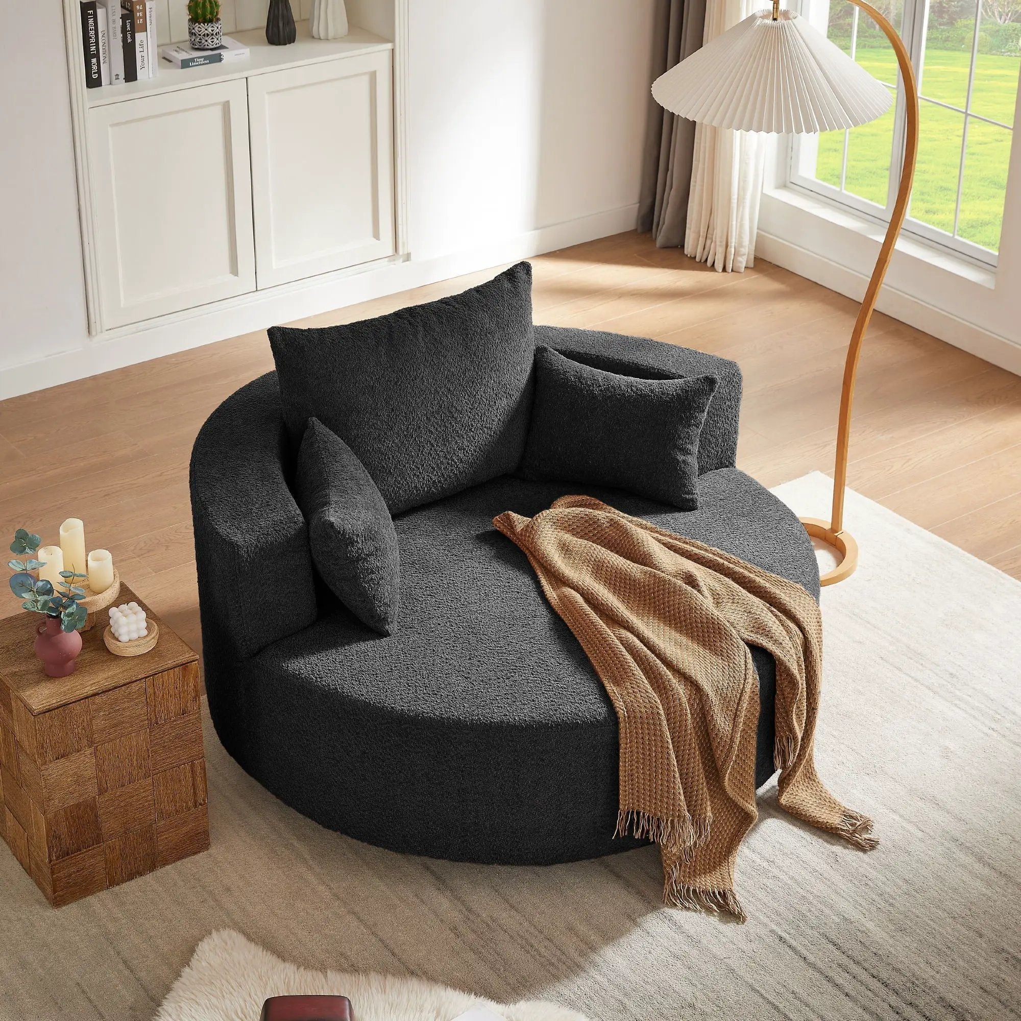 360° Swivel Chair Accent Barrel Chair With Removable Pillows by HouseOfZazla