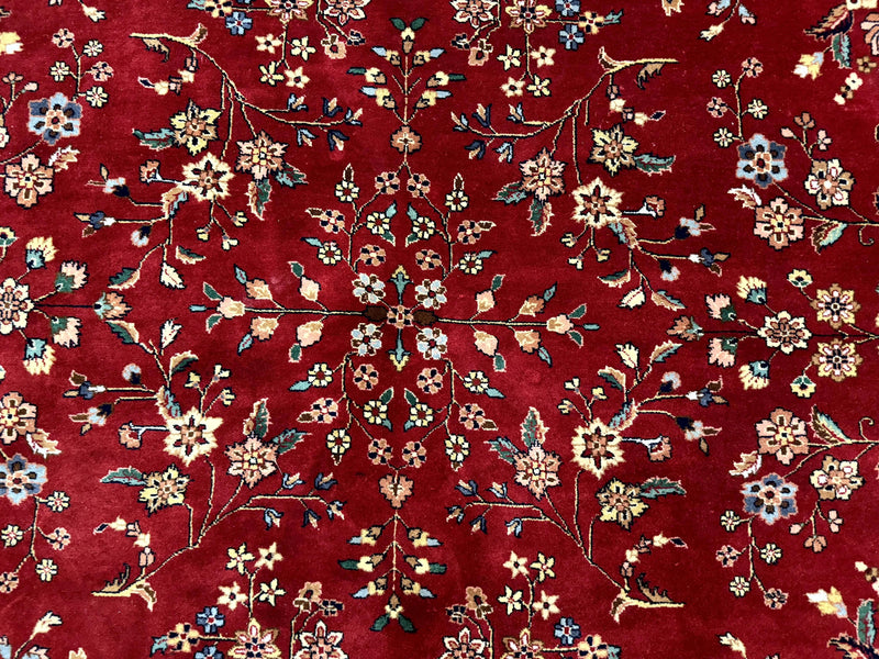 Indo Persian Rug 8x10, Red and Cream, Floral, Pande Cameron by Jewel Rugs