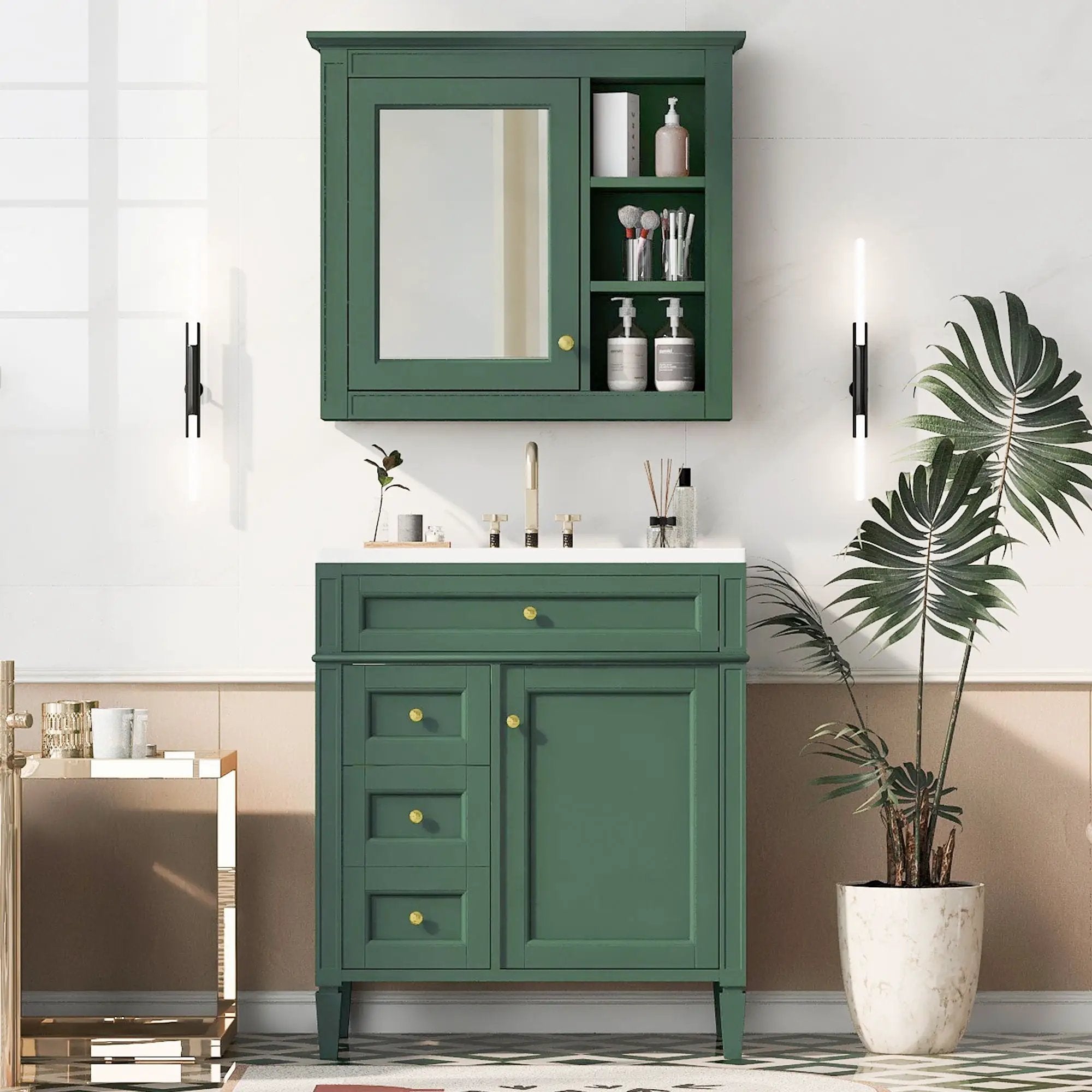 Bathroom Vanity With Medicine Cabinet and Storage by HouseOfZazla