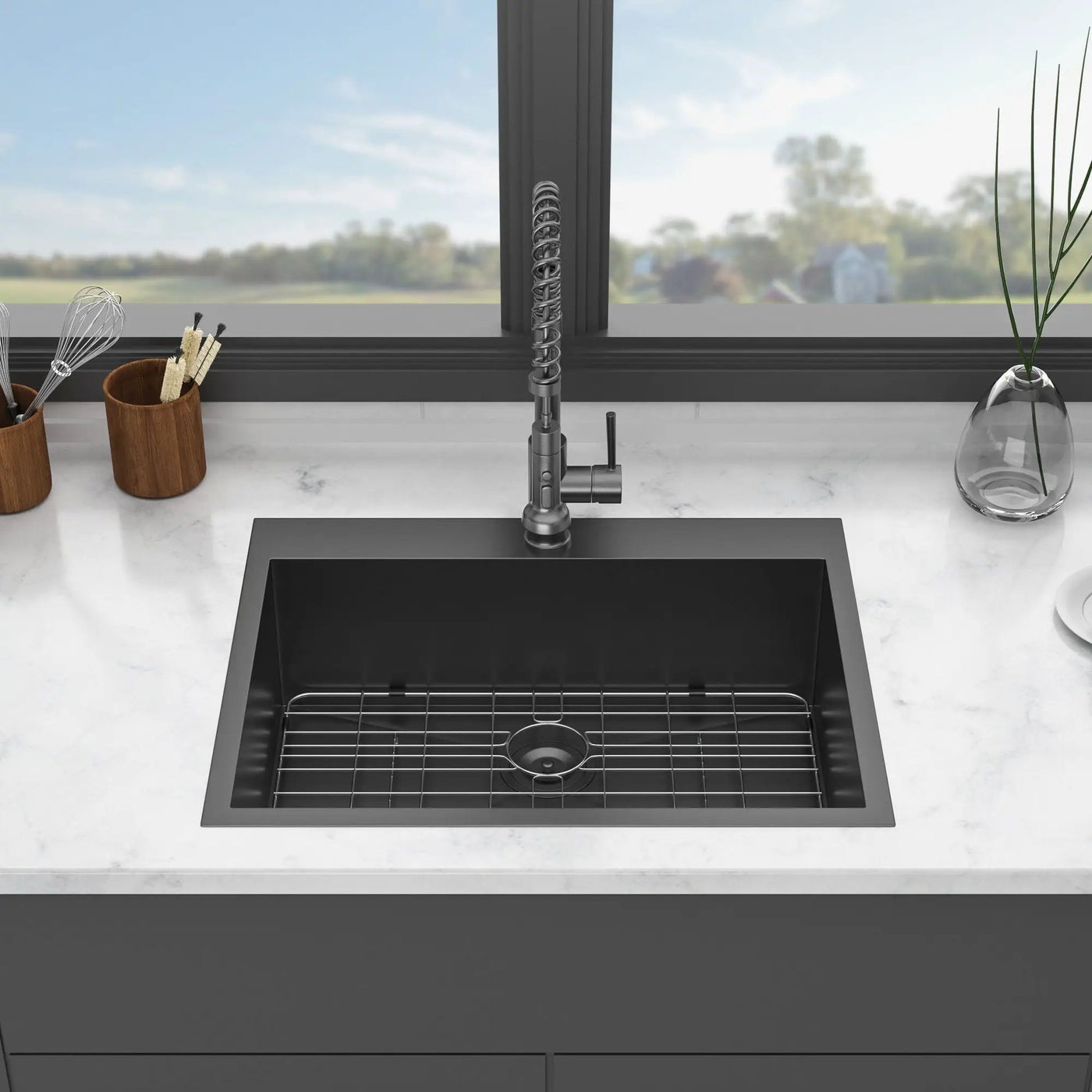Drop In Kitchen Sink, 16 Gauge Stainless Steel, Topmount by HouseOfZazla