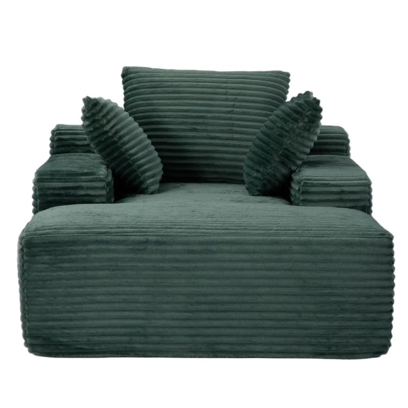 Oversized Chaise Lounge Chair Cozy Cloud Couch With 3 Throw Pillows And Wide Armrest by HouseOfZazla