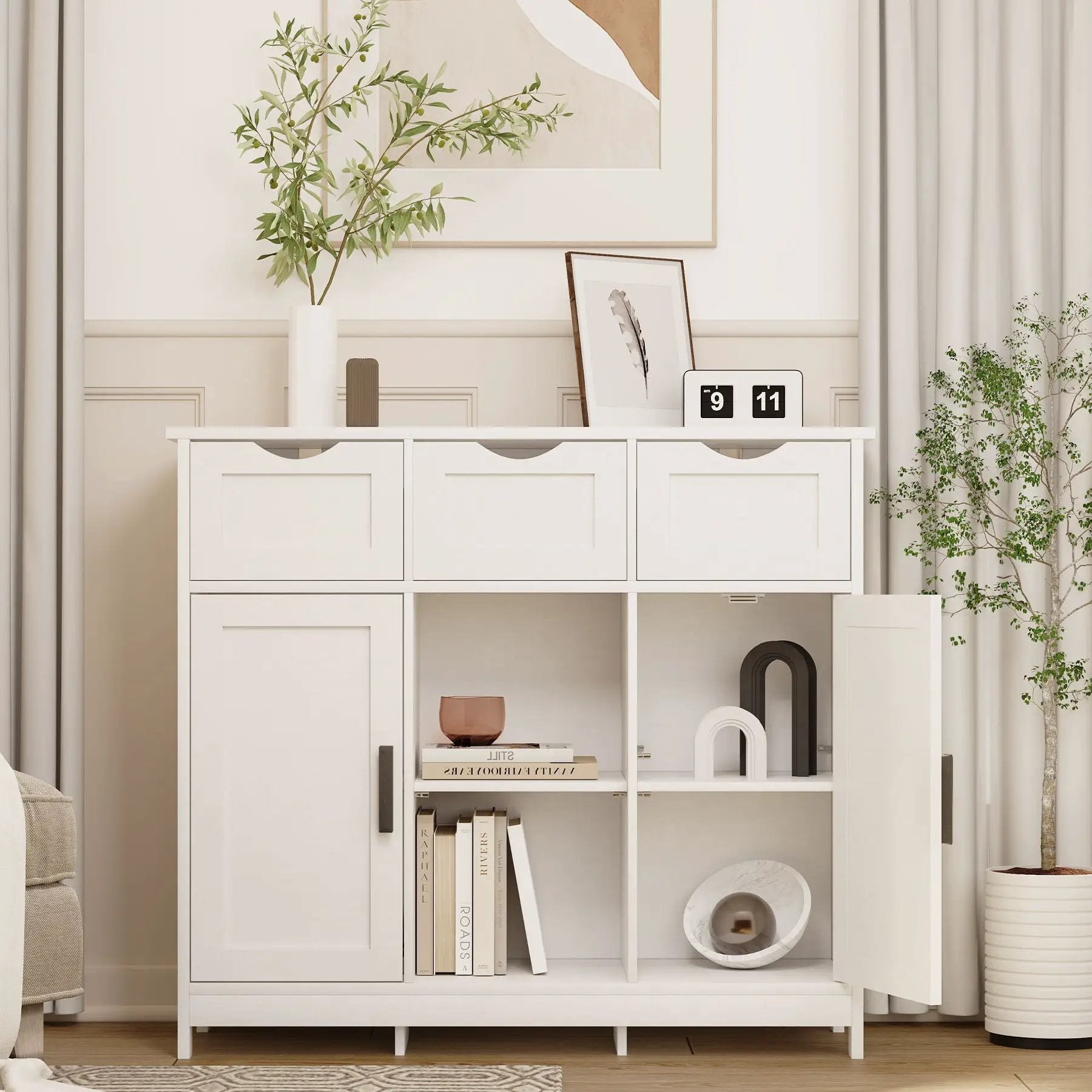 Storage Cabinets, Wooden Floor Cabinet, With Drawers And Shelves Storage Cabinets, Accent Cabinet For Living Room, Bedroom, Bathroom Furniture Home Decor by Unique Piece Furniture