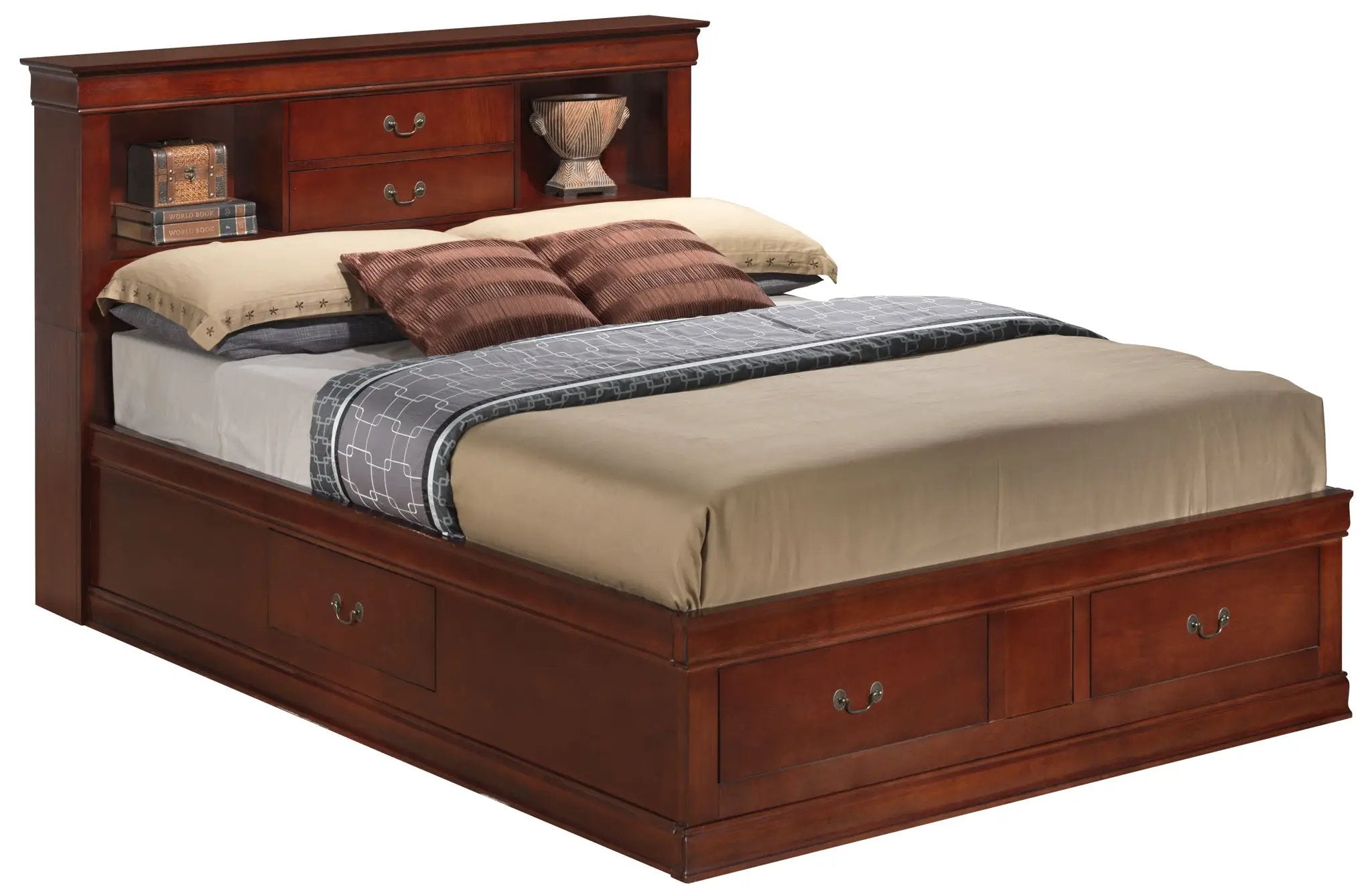Traditional Style Bookcase Storage Bed by Unique Piece Furniture