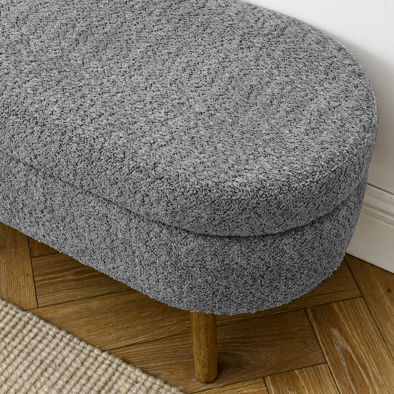 Ottoman Oval Storage Bench with Rubber Wood Legs by HouseOfZazla