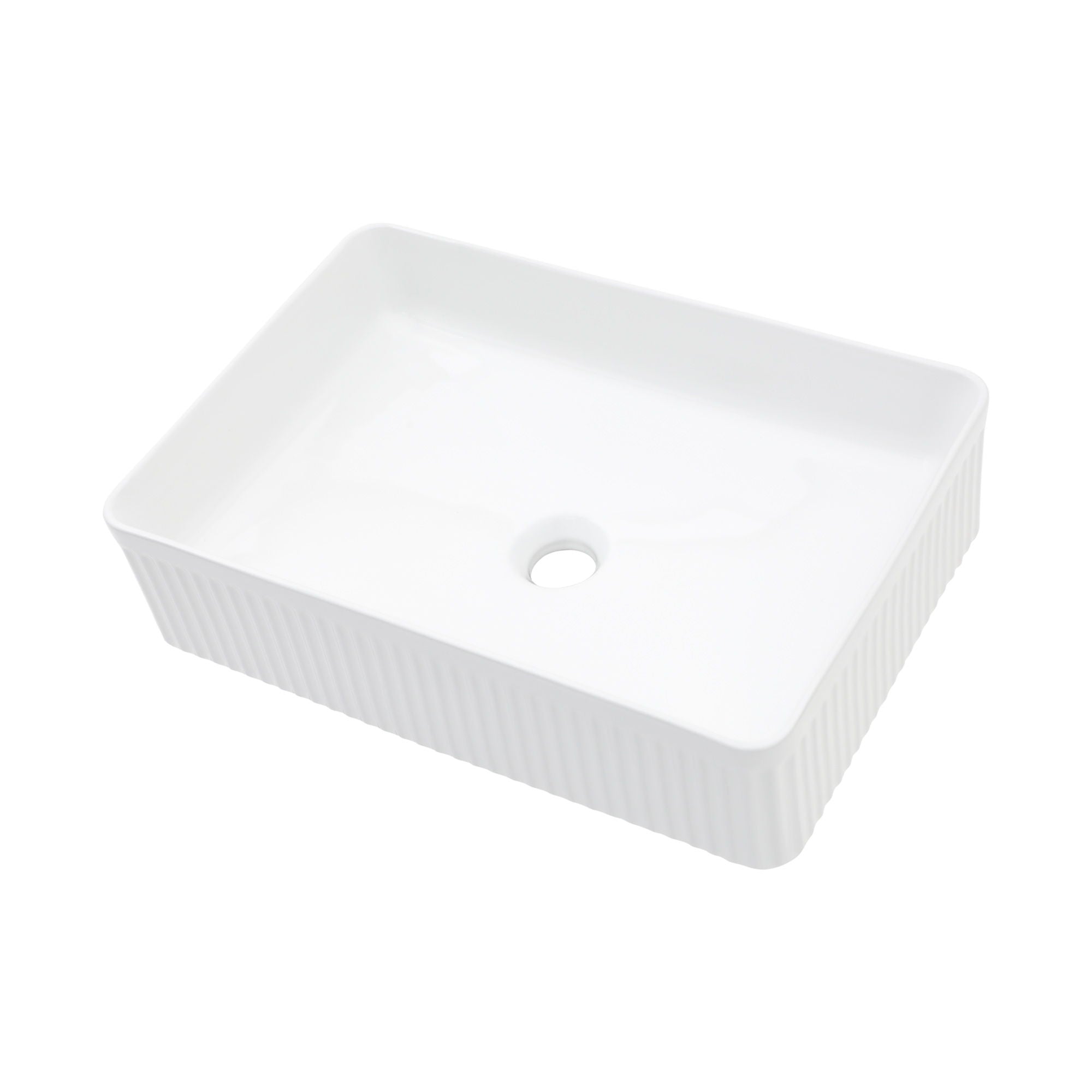 Modern Ceramic Rectangular Vessel Bathroom Sink by HouseOfZazla
