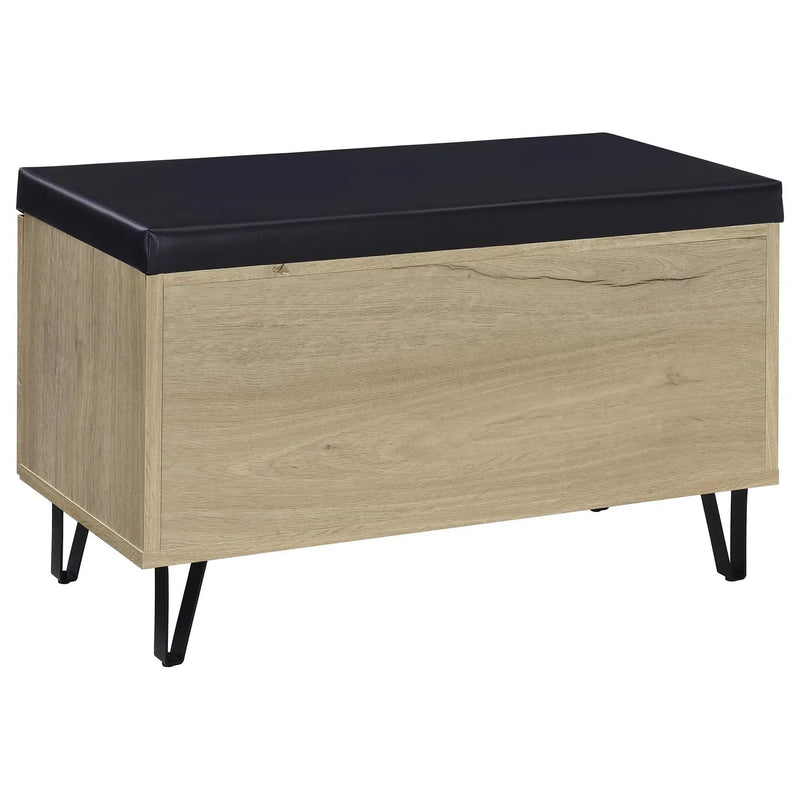 Brixton 2-door Padded Entryway Shoe Storage Bench White Oak by Unique Piece Furniture