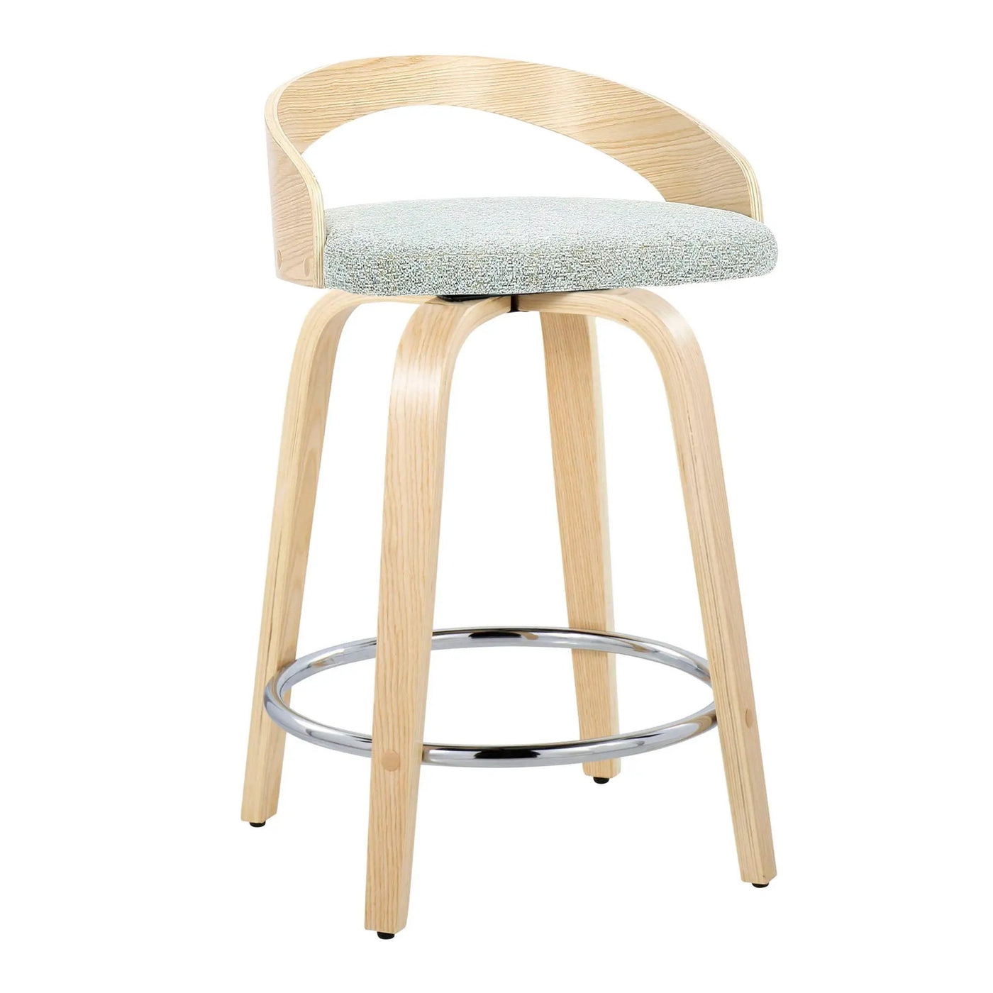 Grotto - Contemporary Fixed Height Counter Stool & Swivel, Round Footrest (Set of 2) by HouseOfZazla