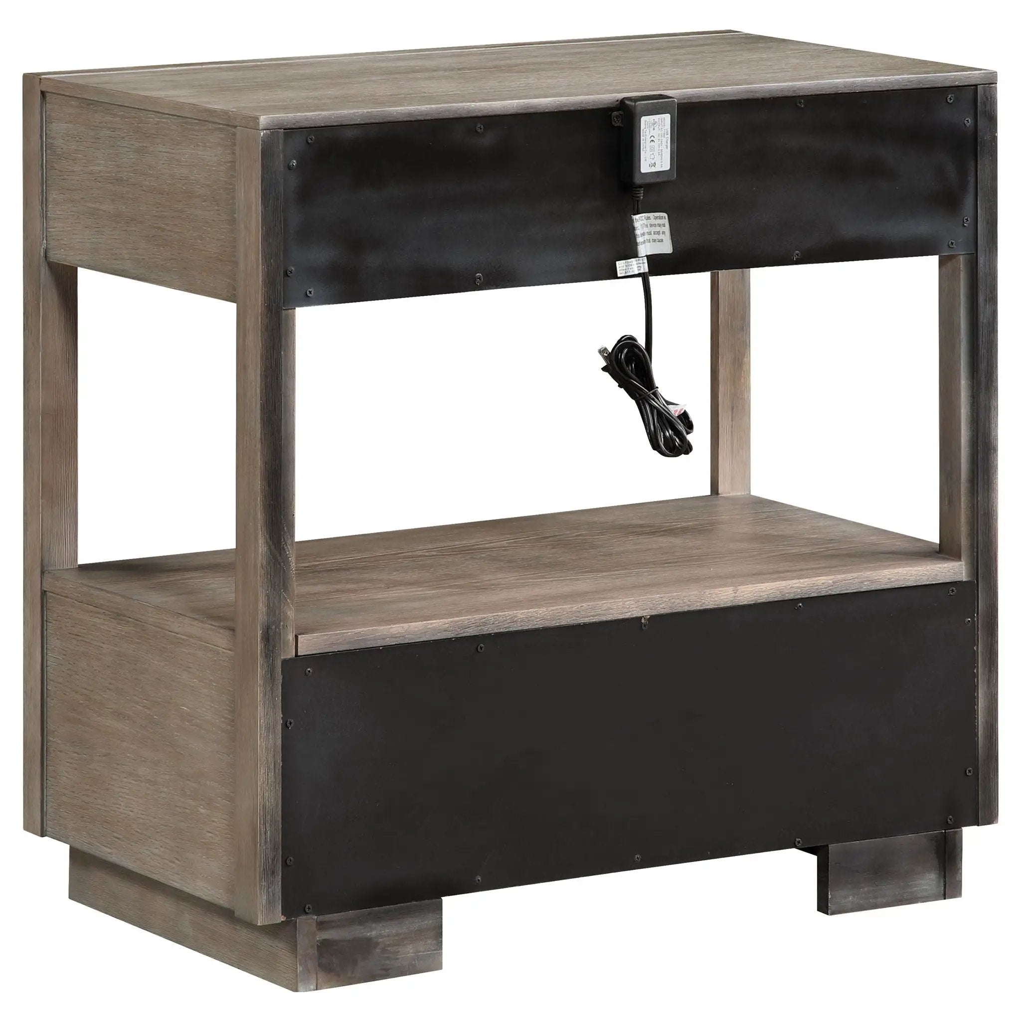 Durango 2-drawer Nightstand Bedside Table Taupe Oak by Unique Piece Furniture