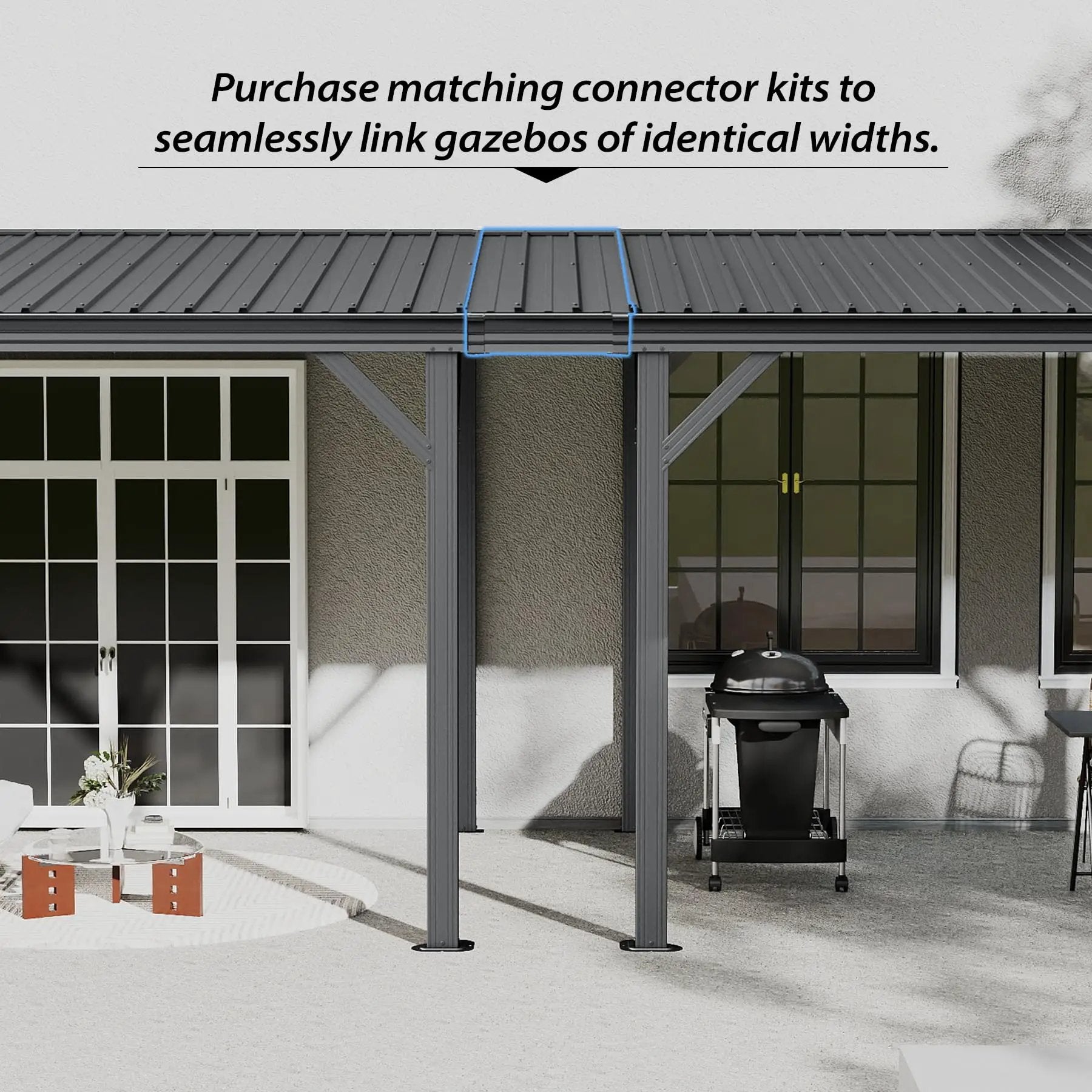 Gazebo Connector Kit for 12ft Width Wall Mounted Gazebos by HouseOfZazla