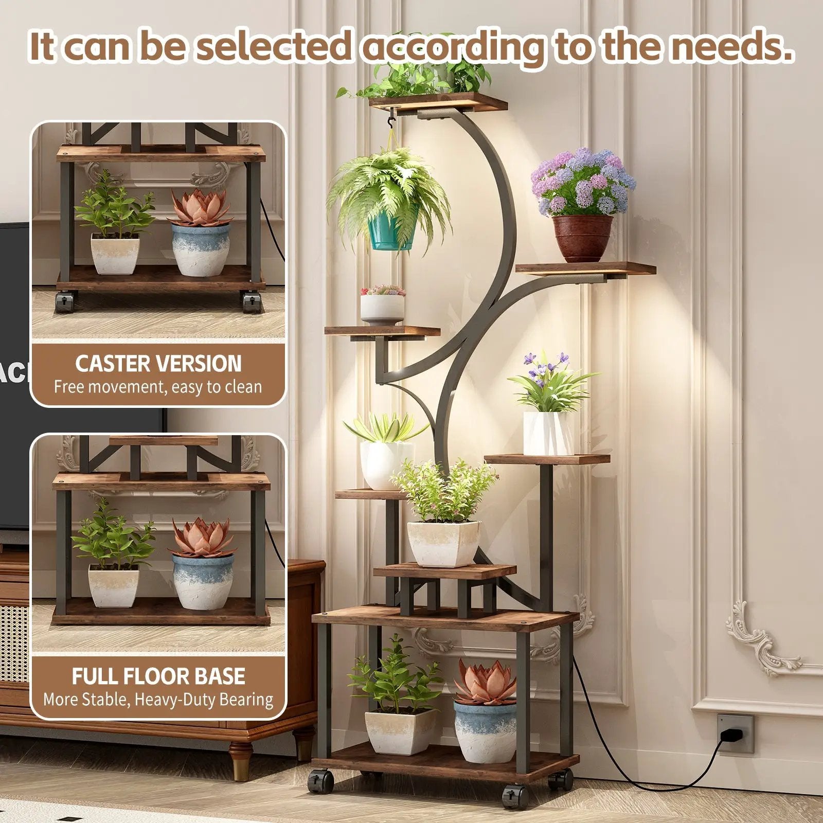 Plant Stand Indoor with Grow Lights - 62" Tall by HouseOfZazla