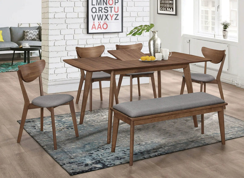 Alfredo 63-inch Extension Leaf Dining Table Natural Walnut by Unique Piece Furniture