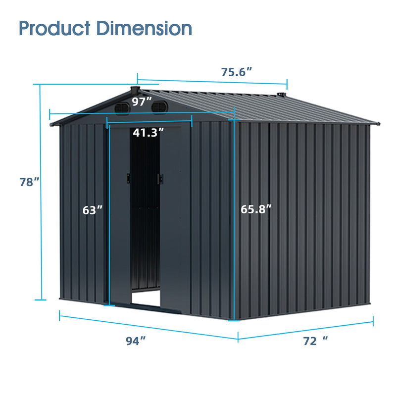 Chery Industrial - Garden Metal Shed Premium by HouseOfZazla